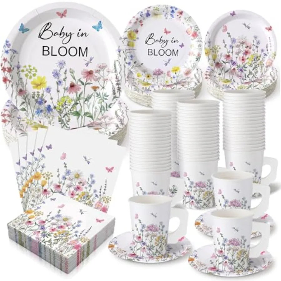 Набор для чаепития «Baby in Bloom» на 252 предмета для 36 гостей: одноразовая посуда с цветочным узором, бумажные стаканы с ручками и блюдца.
Набор для чаепития «Baby in Bloom» на 252 предмета для 36 гостей: одноразовая посуда с цветочным узором, бумажные стаканы с ручками и блюдца.