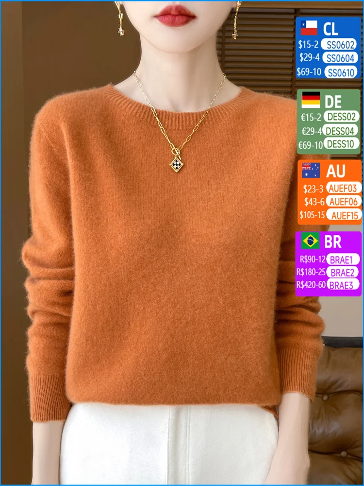 Autumn Winter Women Clothing O-Neck Pullover 100% Merino Wool Sweater New Fashion Cashmere Tops Bottoming Long Sleeve Knitwear
Autumn Winter Women Clothing O-Neck Pullover 100% Merino Wool Sweater New Fashion Cashmere Tops Bottoming Long Sleeve Knitwear