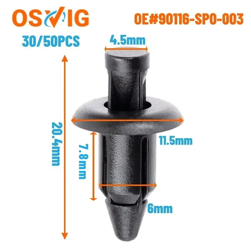 30/50 Pcs Oe# 90116-sp0-003 Nylon Bumper Seal Grille Rivet Push-type Fixing Clip For Honda Nissan
30/50 Pcs Oe# 90116-sp0-003 Nylon Bumper Seal Grille Rivet Push-type Fixing Clip For Honda Nissan