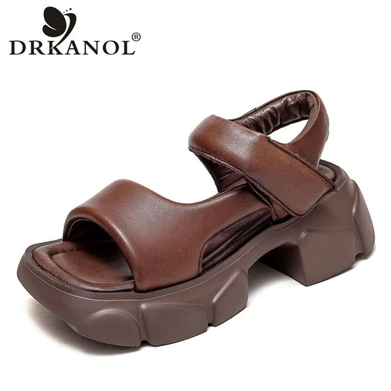 DRKANOL New Thick High Heel Sandals Women Genuine Leather Open Toe Handmade Retro Chunky Platform Casual Sandals Summer Shoes
DRKANOL New Thick High Heel Sandals Women Genuine Leather Open Toe Handmade Retro Chunky Platform Casual Sandals Summer Shoes