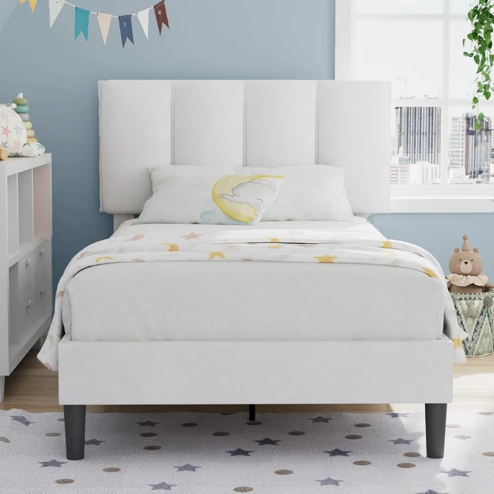 VECELO Twin Bed Frame with Upholstered Headboard, Heavy-Duty Platform Bedframe with Strong Wooden Slats Support, No Boxing Sprin
VECELO Twin Bed Frame with Upholstered Headboard, Heavy-Duty Platform Bedframe with Strong Wooden Slats Support, No Boxing Sprin