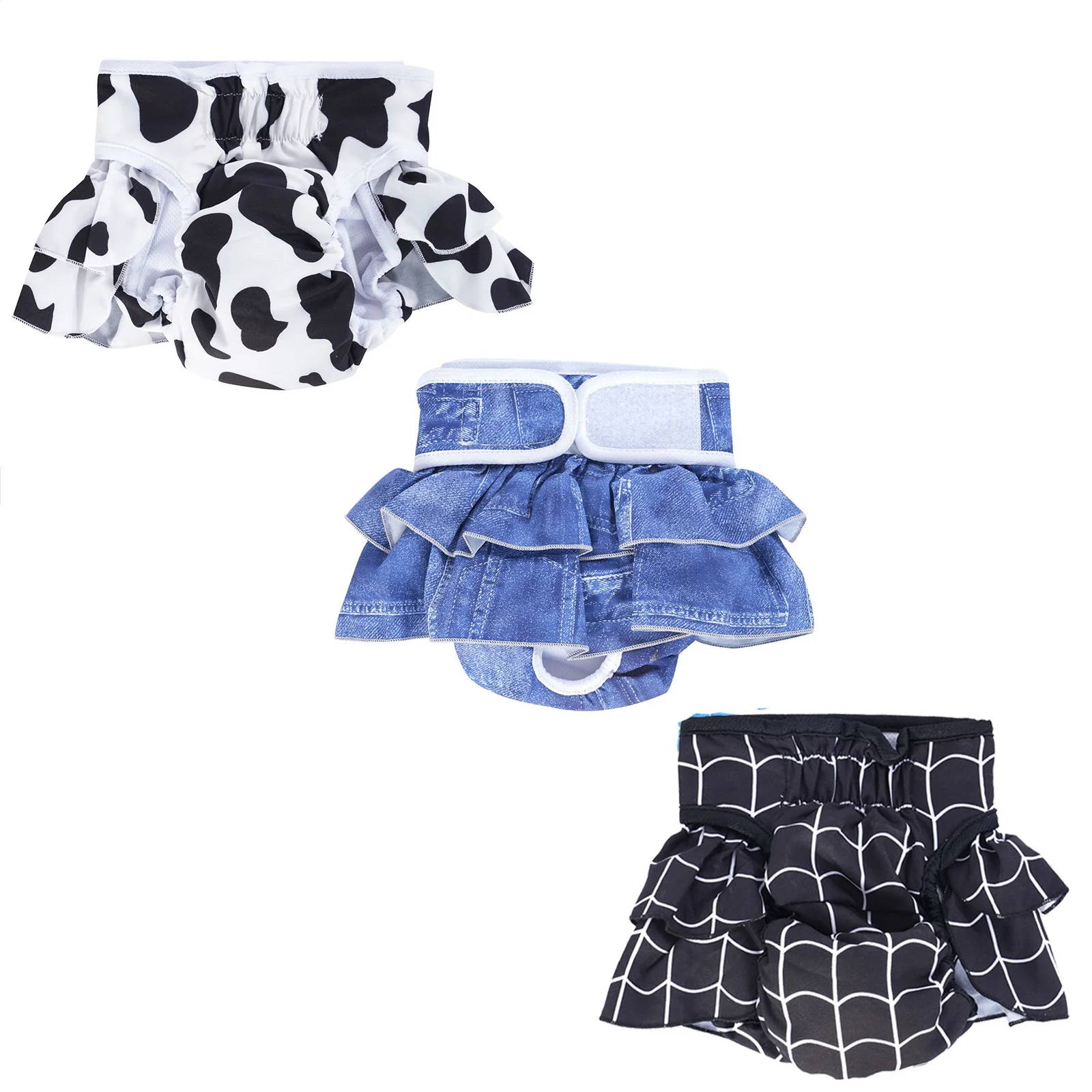 3-Pack Spider Web/Denim/Cream Dog Diapers - Edgy Washable Female Pet Pants with Double Lace for Heat & Incontinence
3-Pack Spider Web/Denim/Cream Dog Diapers - Edgy Washable Female Pet Pants with Double Lace for Heat & Incontinence