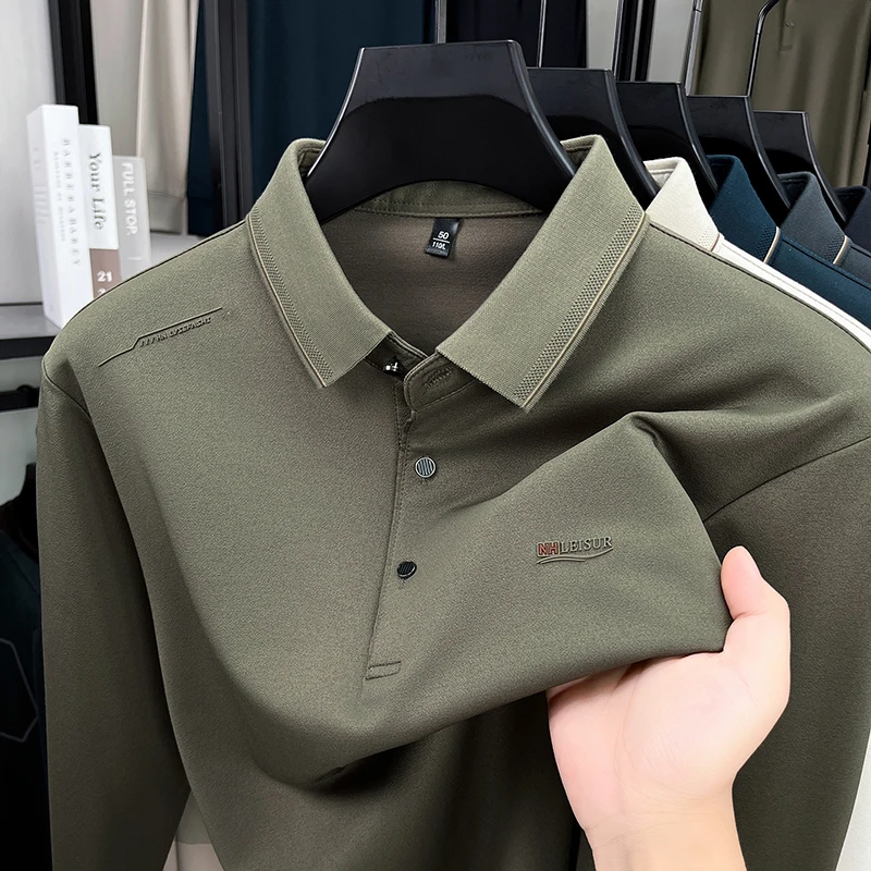 Men's Luxury Quality Printed Lapel Polo Shirt Autumn Skin Friendly Solid Color New Long Sleeved T-shirt Classic Casual Menswear
Men's Luxury Quality Printed Lapel Polo Shirt Autumn Skin Friendly Solid Color New Long Sleeved T-shirt Classic Casual Menswear