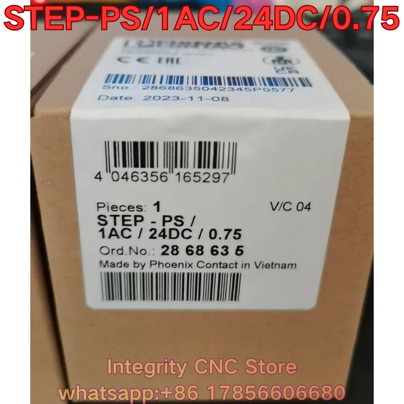 New STEP-PS/1AC/24DC/0.75 PLC module 2868635
New STEP-PS/1AC/24DC/0.75 PLC module 2868635