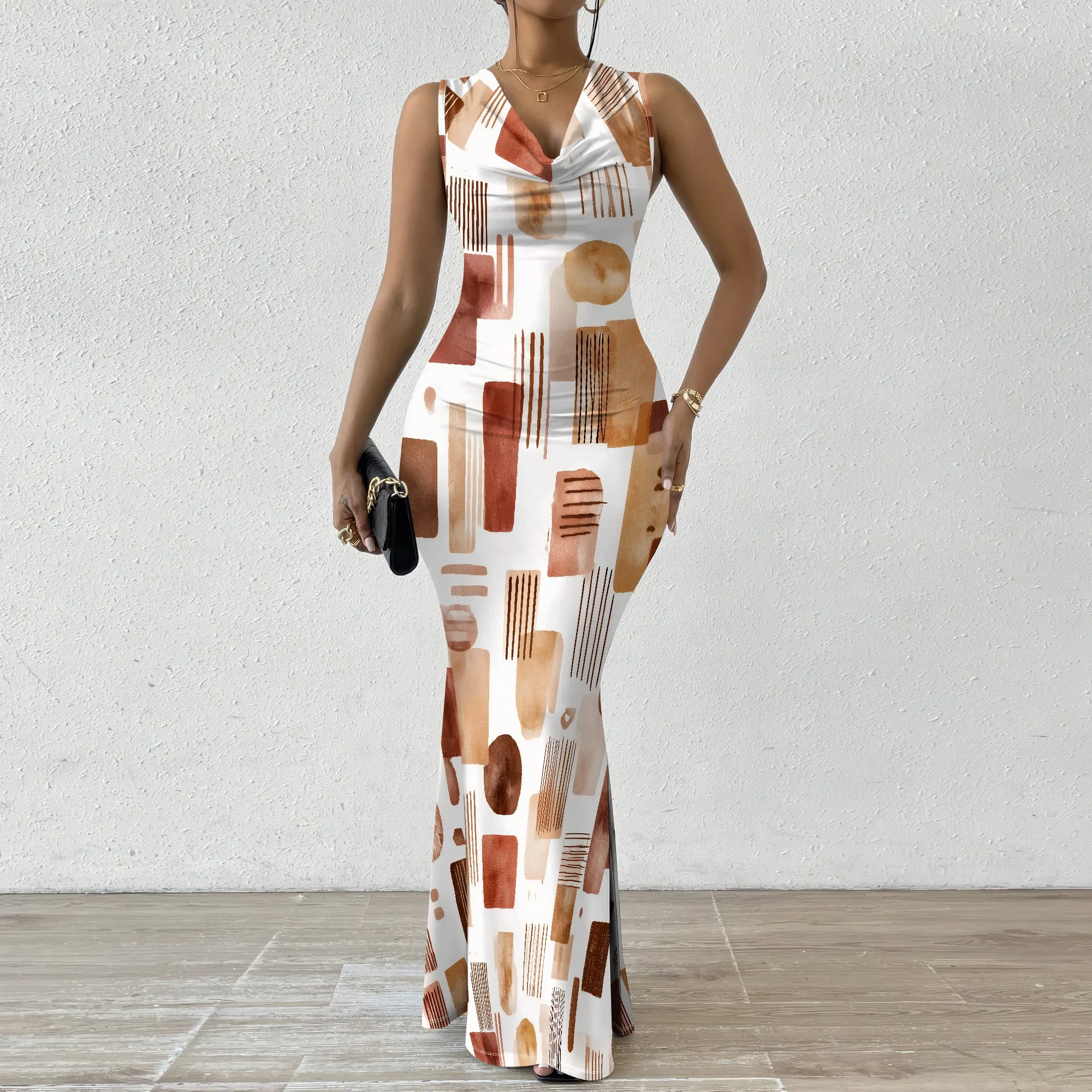 XS-2XL Abstract Earth Tone Maxi Dress for Women Sleeveless Artistic Look for Gallery Visit or Urban Streetwear
XS-2XL Abstract Earth Tone Maxi Dress for Women Sleeveless Artistic Look for Gallery Visit or Urban Streetwear