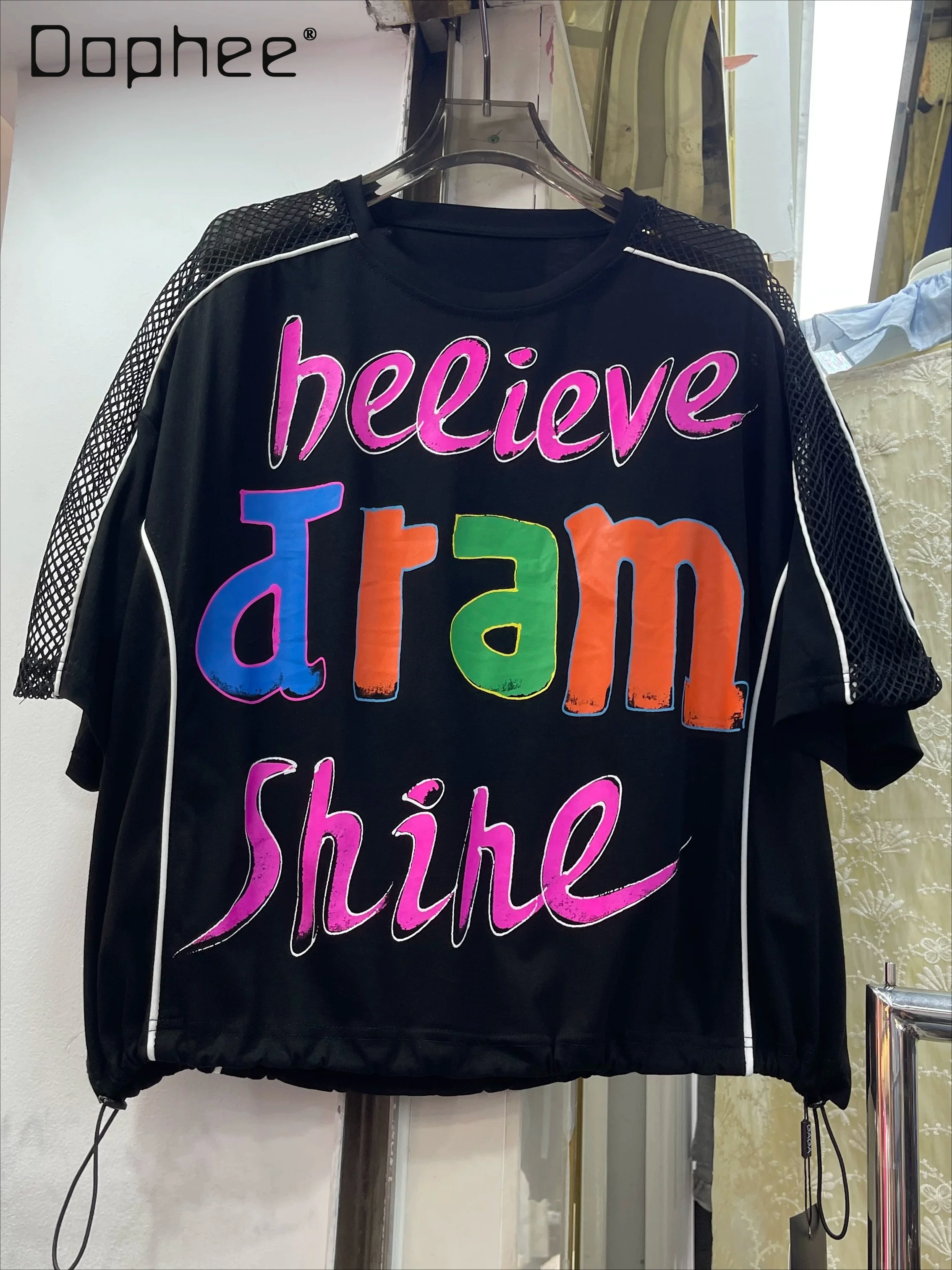 American High Street Hand-painted Ribbon Designer Tie-dye Short-sleeved Trendy Cool Fashion Ripped T-shirt Women
American High Street Hand-painted Ribbon Designer Tie-dye Short-sleeved Trendy Cool Fashion Ripped T-shirt Women