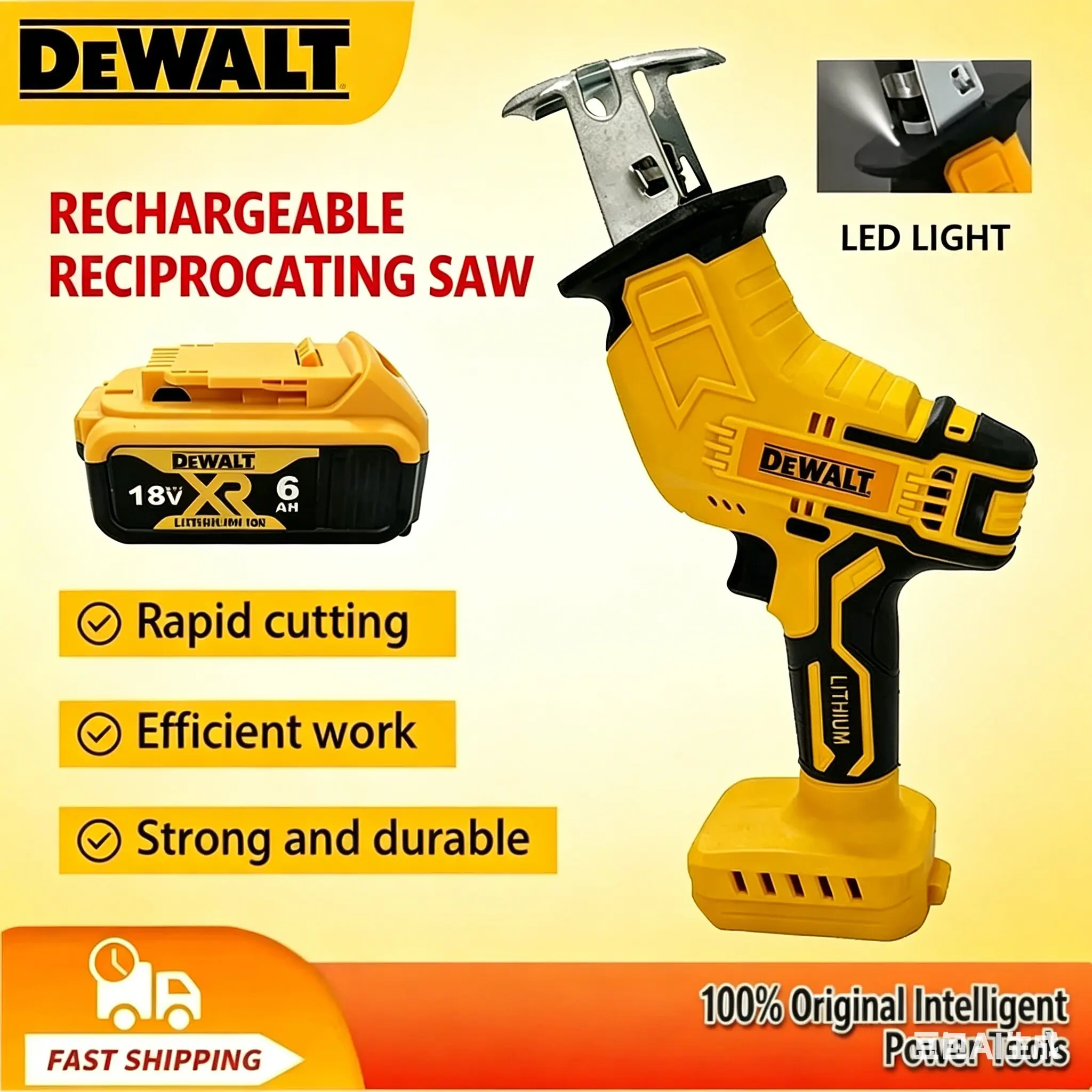 Аккумуляторная электрическая сабельная пила Dewalt 2800 об/мин, бесщеточная, многофункциональная, для резки металла, дерева и труб, совместима с аккумулятором Dewalt 18В
Аккумуляторная электрическая сабельная пила Dewalt 2800 об/мин, бесщеточная, многофункциональная, для резки металла, дерева и труб, совместима с аккумулятором Dewalt 18В