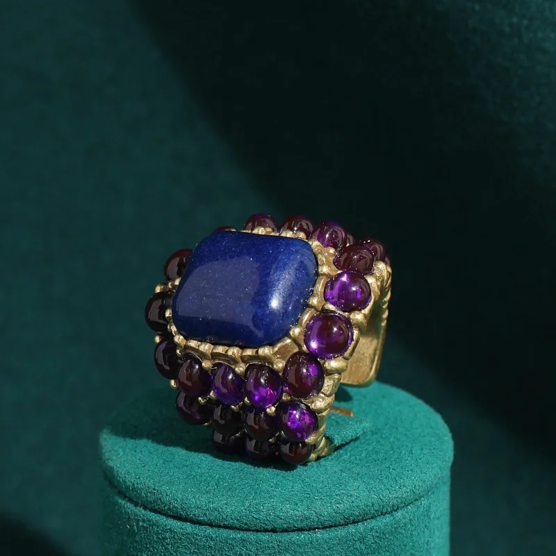 Vintage Lapis Lazuli Purple Natural Stone Ring Engagement Jewelry Adjustable Gold Color Women Trends 2026 Accessories New Luxury
Vintage Lapis Lazuli Purple Natural Stone Ring Engagement Jewelry Adjustable Gold Color Women Trends 2026 Accessories New Luxury