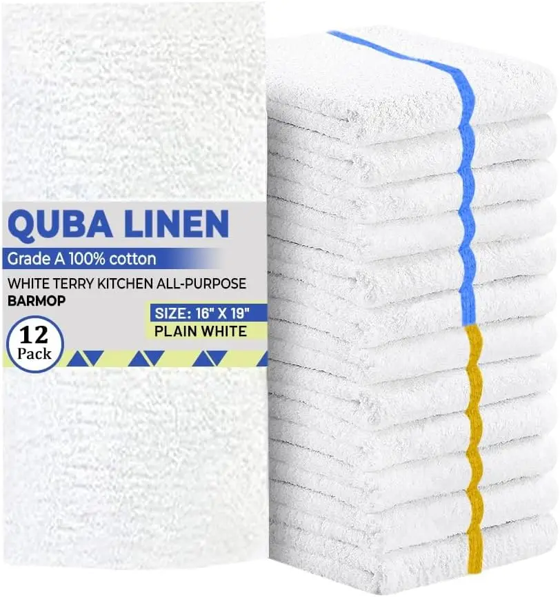 12 Pack Premium Cotton Bar Mops Towels, 16x19 Highly Absorbent Multi-Purpose Cleaning Rags for Kitchen, Machine Washable
12 Pack Premium Cotton Bar Mops Towels, 16x19 Highly Absorbent Multi-Purpose Cleaning Rags for Kitchen, Machine Washable