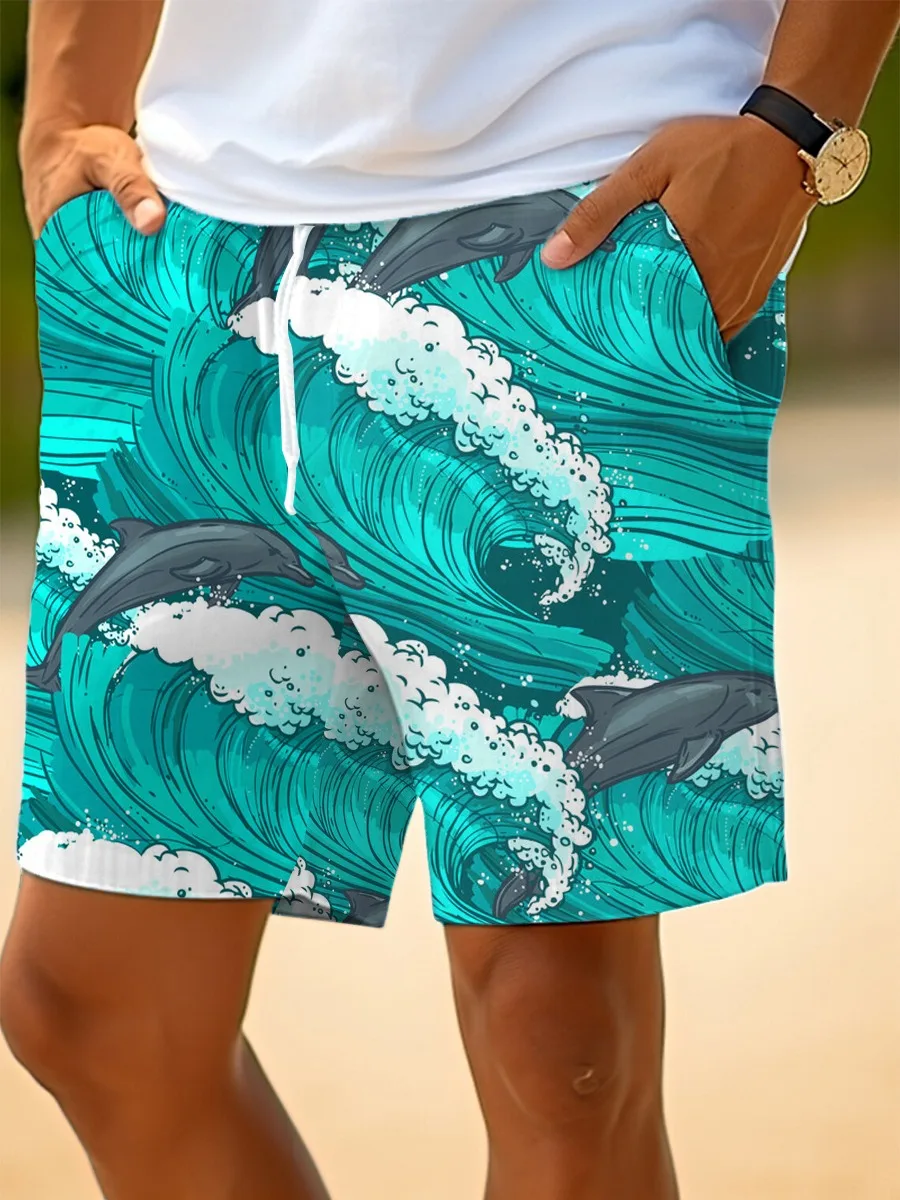 Men's Casual Dolphin Print Beach Shorts Fashion Elastic Waisted Drawstring Short Pants 2026 Summer Holiday Polyester Bottoms
Men's Casual Dolphin Print Beach Shorts Fashion Elastic Waisted Drawstring Short Pants 2026 Summer Holiday Polyester Bottoms