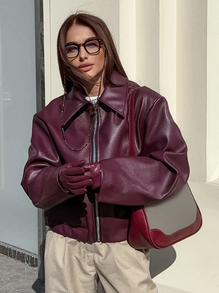 Mueyaruho 2024 Autumn Winter Women Leather Biker Jacket Solid Long Sleeve Tops Outwear Coat For Women
Mueyaruho 2024 Autumn Winter Women Leather Biker Jacket Solid Long Sleeve Tops Outwear Coat For Women