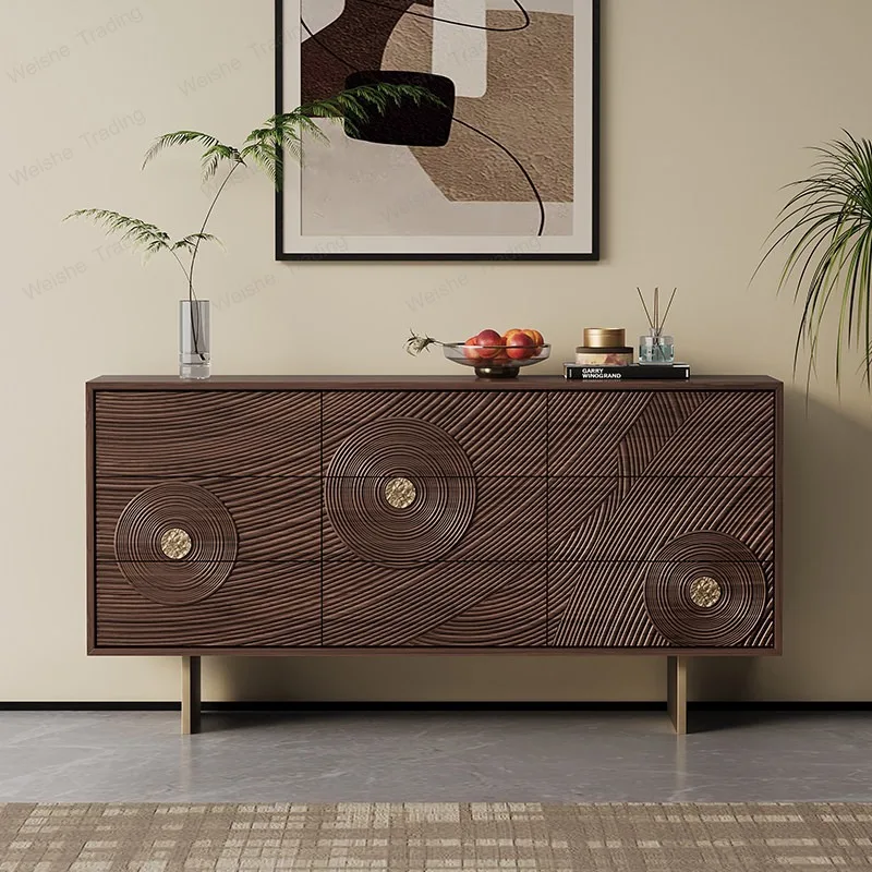 Medieval solid wood carved chest, bedroom wall storage cabinet, Italian light luxury walnut door cabinet
Medieval solid wood carved chest, bedroom wall storage cabinet, Italian light luxury walnut door cabinet