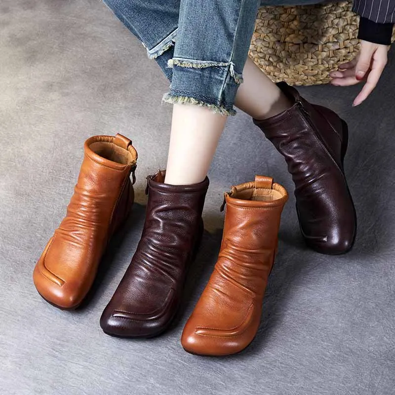 Women Boots Leather Barefoot Shoes Soft Flat Heels Women AUtumn Shoes Brown Casual Handmade Genuine Leather Women Ankle Boot
Women Boots Leather Barefoot Shoes Soft Flat Heels Women AUtumn Shoes Brown Casual Handmade Genuine Leather Women Ankle Boot
