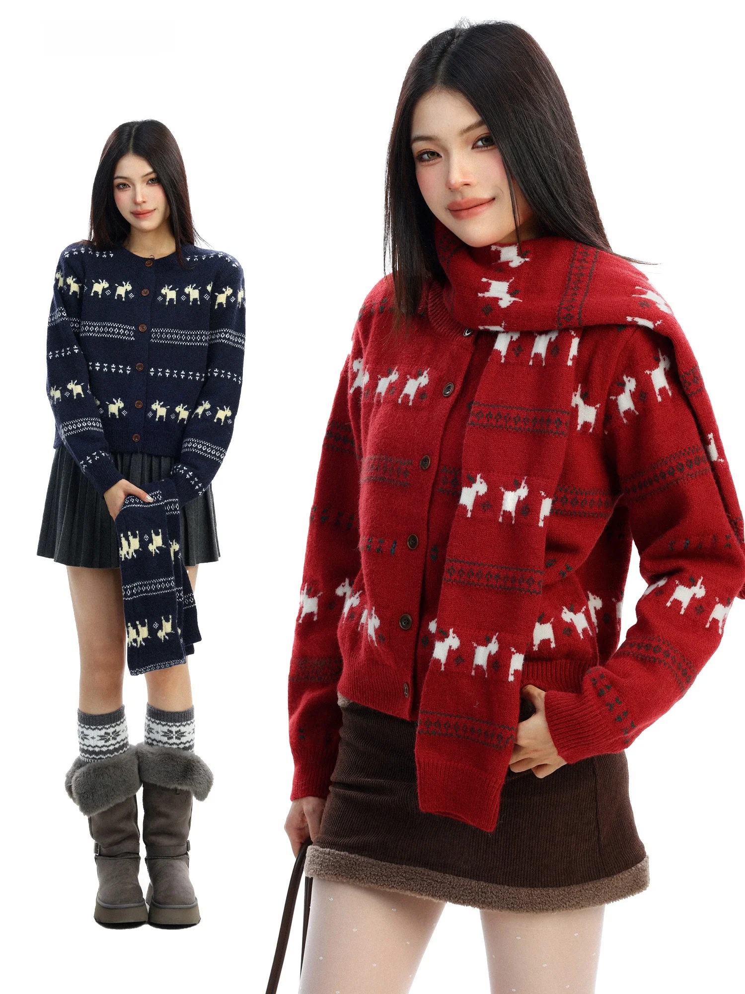 Красный вязаный свитер с шарфом, свободный крой, женский, осенне-зимний, модный, новогодний, винтажный, с длинными рукавами
Красный вязаный свитер с шарфом, свободный крой, женский, осенне-зимний, модный, новогодний, винтажный, с длинными рукавами