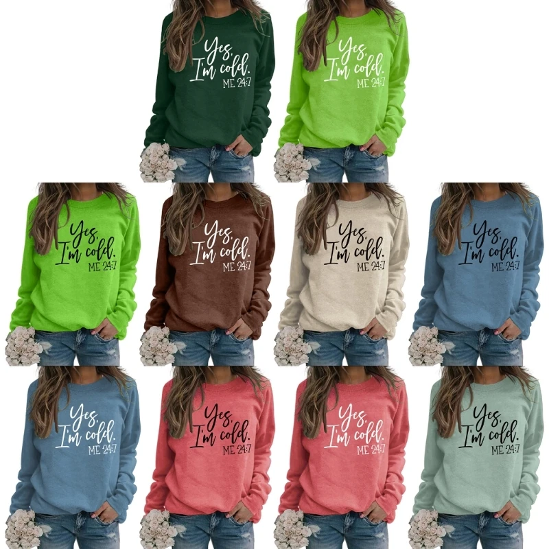 Stylish Womens Casual Crewneck Sweatshirt Long Sleeve Letter Print Pullover Tops F3MD
Stylish Womens Casual Crewneck Sweatshirt Long Sleeve Letter Print Pullover Tops F3MD