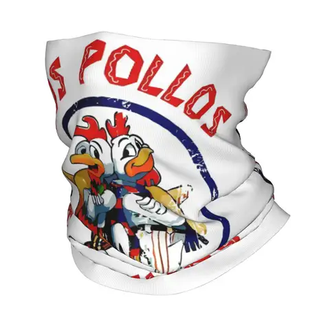 Custom Funny Los Pollos Bandana Neck Gaiter for Hiking Hunting Men Women Wrap Scarf The Chicken Brothers Headband Warmer