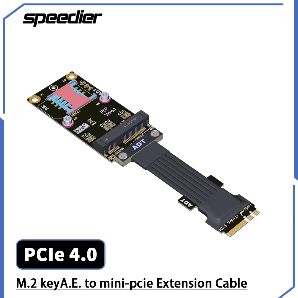 Riser PCI Express 4.0 Riser Card для M.2 WiFi Key A.E Мужской разъем с золотым пальцем к мини-PCIe Женский удлинительный кабель
Riser PCI Express 4.0 Riser Card для M.2 WiFi Key A.E Мужской разъем с золотым пальцем к мини-PCIe Женский удлинительный кабель