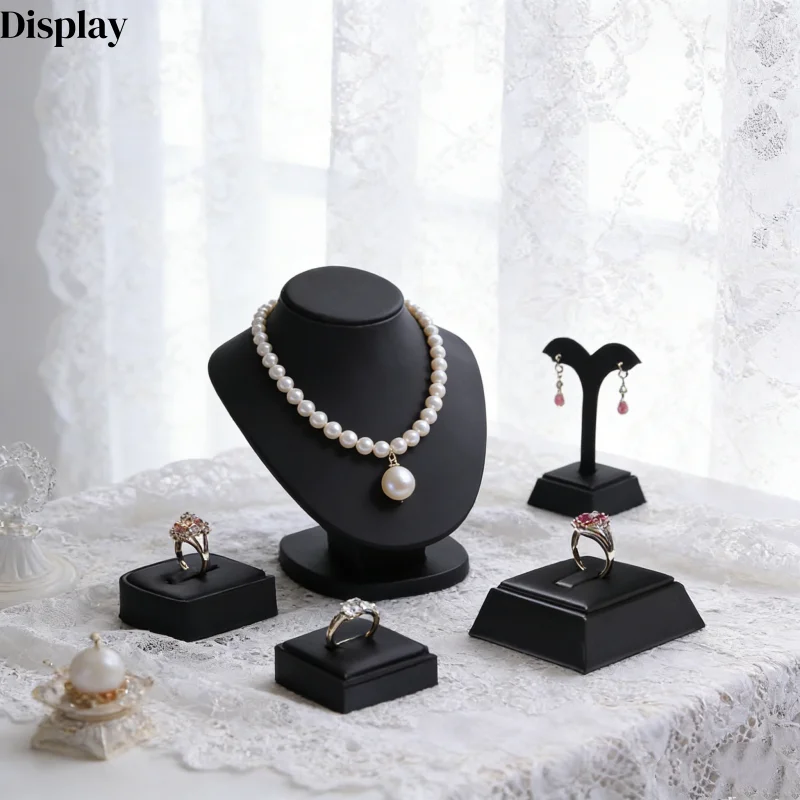 Black Faux Leather Ring Display Column, Tiered Jewelry Showcase Stand for Retail Shop & Pawn Shop Counter, Exhibition Organizer
Black Faux Leather Ring Display Column, Tiered Jewelry Showcase Stand for Retail Shop & Pawn Shop Counter, Exhibition Organizer