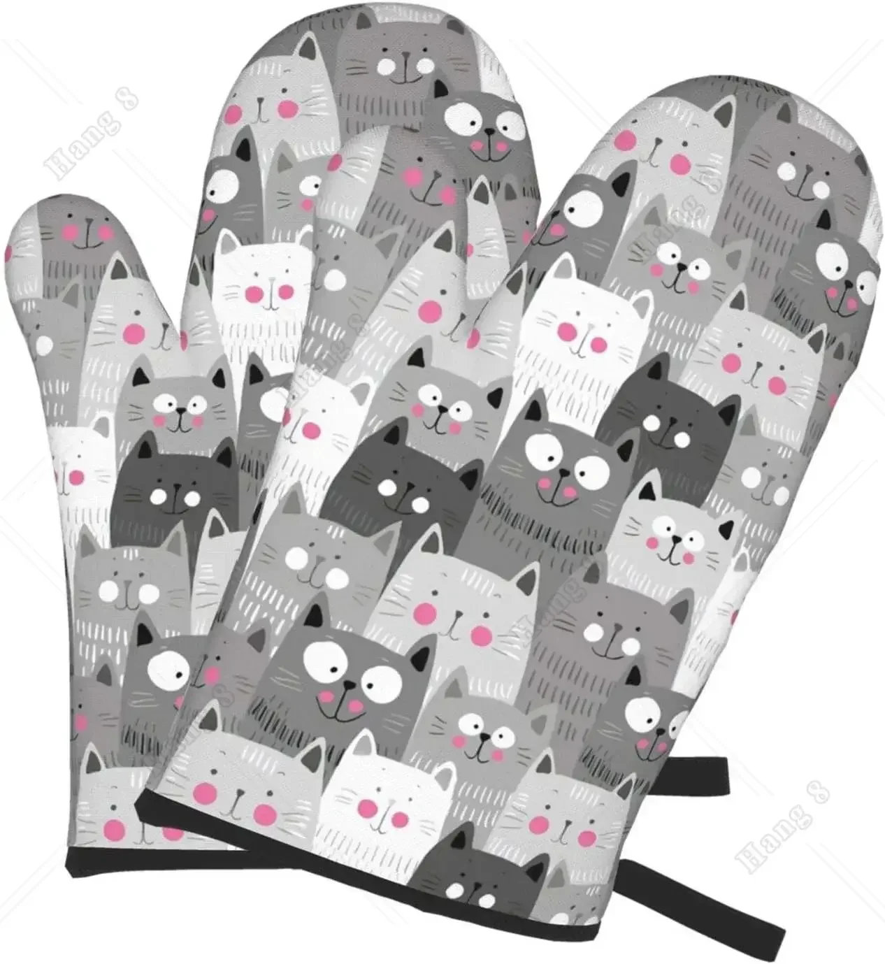 Cute Cartoon Cats Print Oven Mitts Heat Resistant Kitchen Waterproof Gloves with Inner Cotton Layer for Cooking BBQ Baking 2pcs
Cute Cartoon Cats Print Oven Mitts Heat Resistant Kitchen Waterproof Gloves with Inner Cotton Layer for Cooking BBQ Baking 2pcs