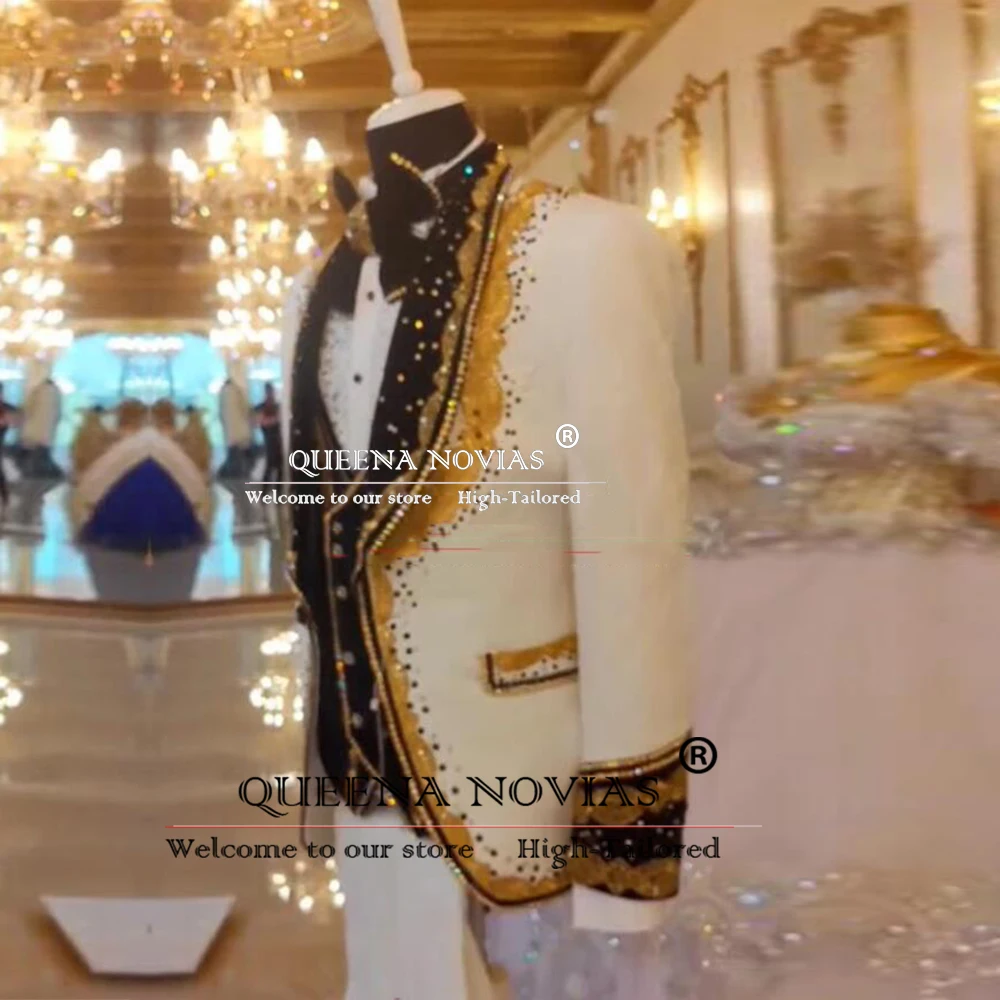 Sparkly Beaded Crystals Beaded Men's Suit Formal Ocassion Banquet Dresses Customzied 3-Piece Groom Wedding Tuxedo Slim FIt 2025
Sparkly Beaded Crystals Beaded Men's Suit Formal Ocassion Banquet Dresses Customzied 3-Piece Groom Wedding Tuxedo Slim FIt 2025