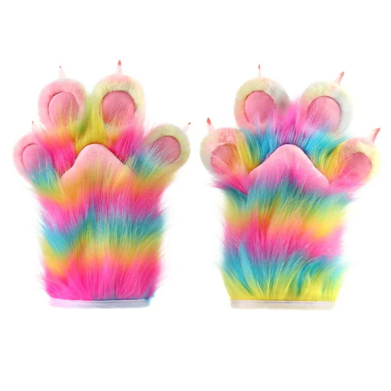 Rainbow Furry Cat Claw Gloves Beast Paw Mittens with Nail Kig Fursuit Kigurumi Halloween Party Anime Carnival Cosplay Costumes
Rainbow Furry Cat Claw Gloves Beast Paw Mittens with Nail Kig Fursuit Kigurumi Halloween Party Anime Carnival Cosplay Costumes