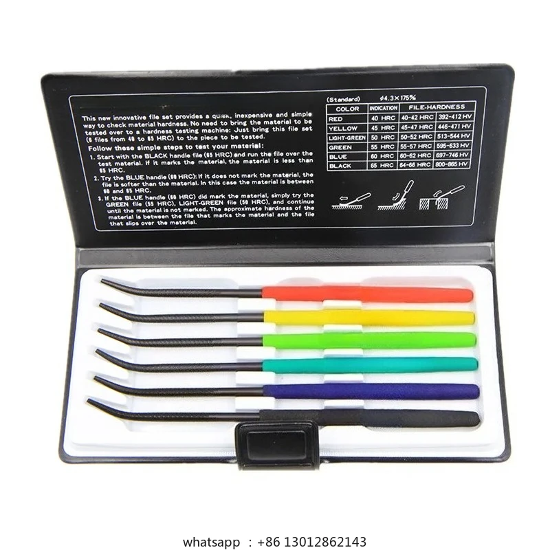 6Pcs Hardness Tester Checker File HRC40-HRC65 Set
