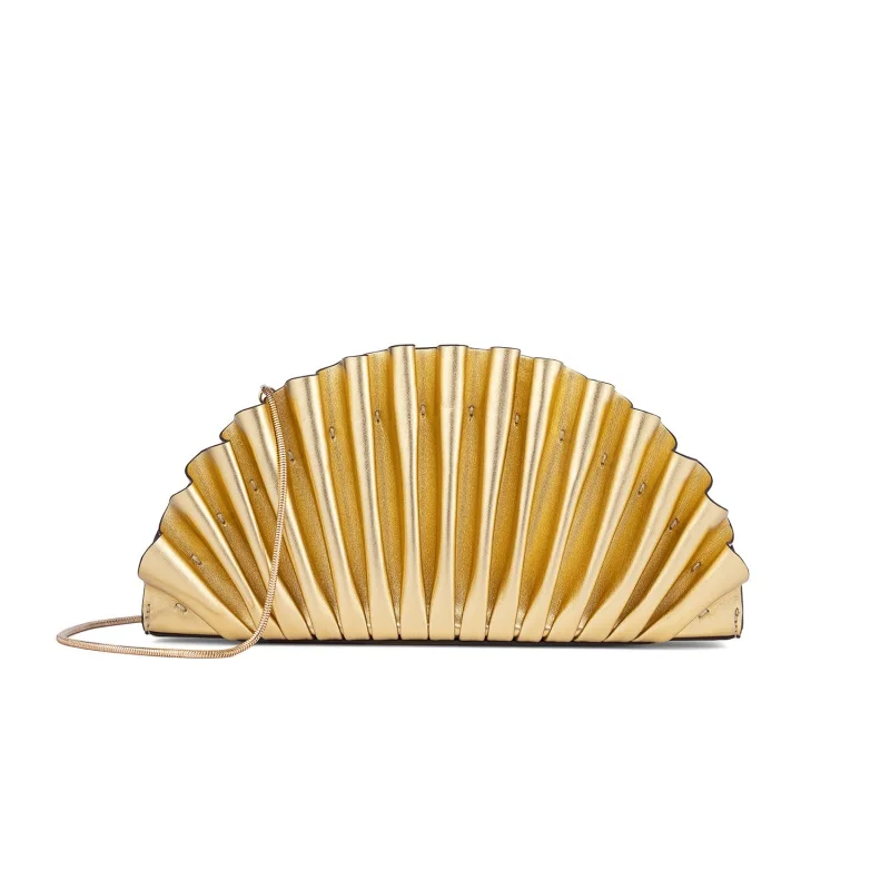 Fashion Fan-shaped Shoulder Bag Women's Pleated Striped Pattern Handbag High Texture Leather Vintage Style Commuter Bag Purse
Fashion Fan-shaped Shoulder Bag Women's Pleated Striped Pattern Handbag High Texture Leather Vintage Style Commuter Bag Purse