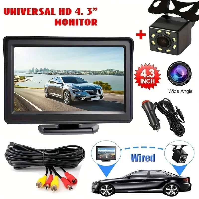 PlugandPlay Car Monitor Camera Kit 4.3 Inch TFT LCD Screen Rear View System for Cars, Trucks, Pickups, Suvs Easy Installation
PlugandPlay Car Monitor Camera Kit 4.3 Inch TFT LCD Screen Rear View System for Cars, Trucks, Pickups, Suvs Easy Installation