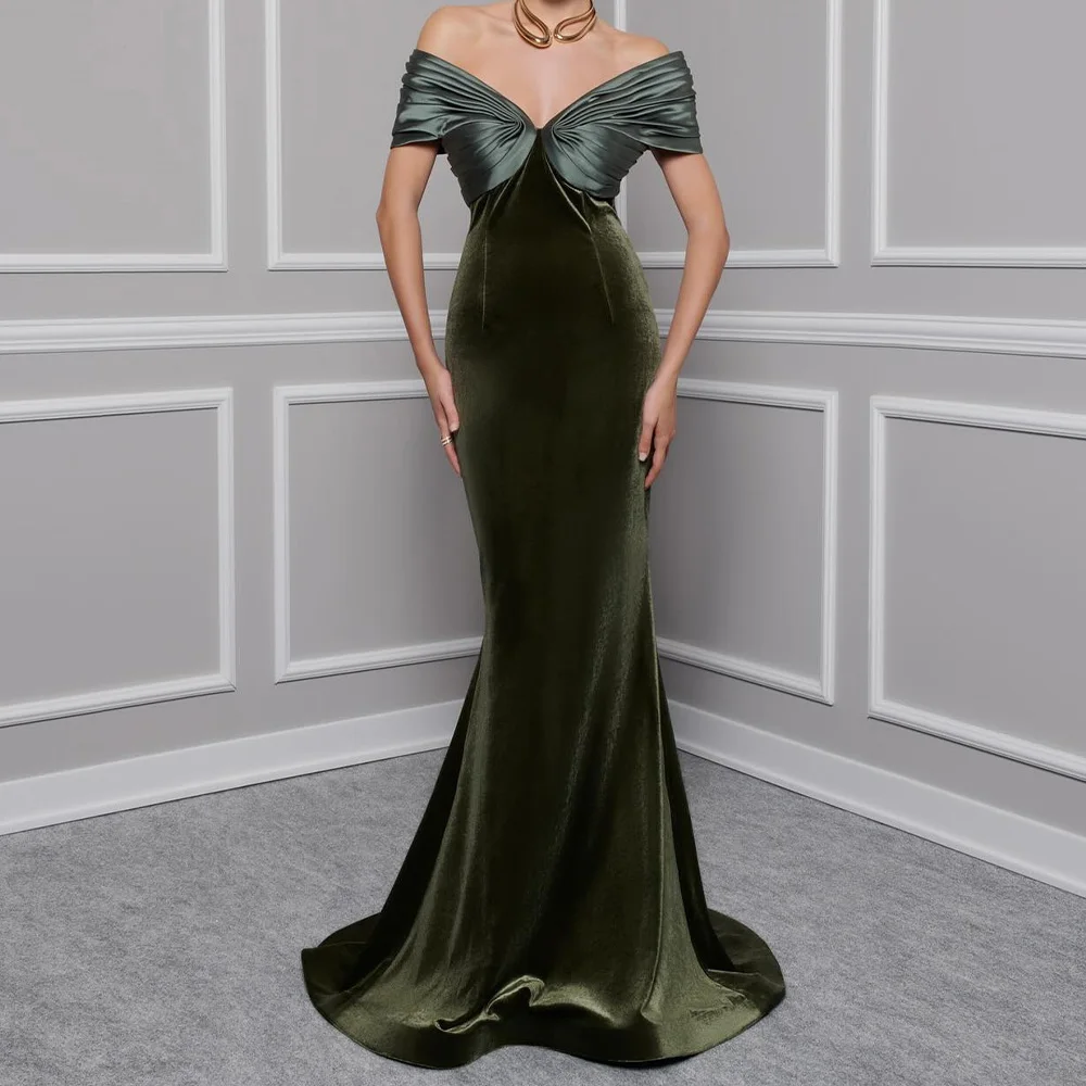 Off the Shoulder Sleeveless Velour Strapless Floor Length Mermaid Evening Dress Sweep Train Zipper Back Exquisite Prom Gowns
Off the Shoulder Sleeveless Velour Strapless Floor Length Mermaid Evening Dress Sweep Train Zipper Back Exquisite Prom Gowns