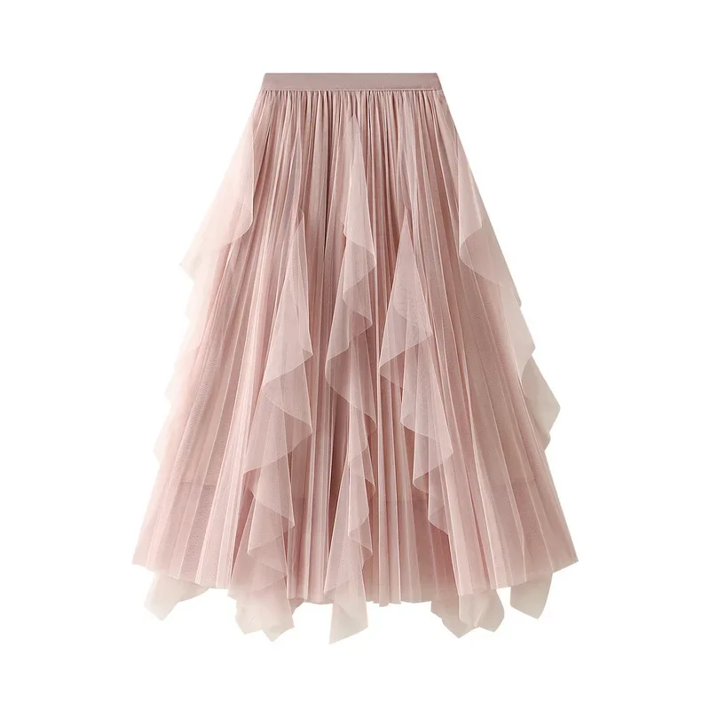 Women Fashion Korean Pink High Waist Pleated Skirt Summer Tulle Long Maxi Skirts Female Patchwork Mesh Skirt
Women Fashion Korean Pink High Waist Pleated Skirt Summer Tulle Long Maxi Skirts Female Patchwork Mesh Skirt