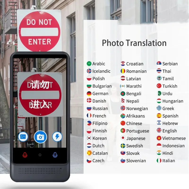 Portable Offline Cantonese M12 Translator 137 Languages Camera Text Voice Device Real-Time Smart Voice Photo Translation Machine
Portable Offline Cantonese M12 Translator 137 Languages Camera Text Voice Device Real-Time Smart Voice Photo Translation Machine