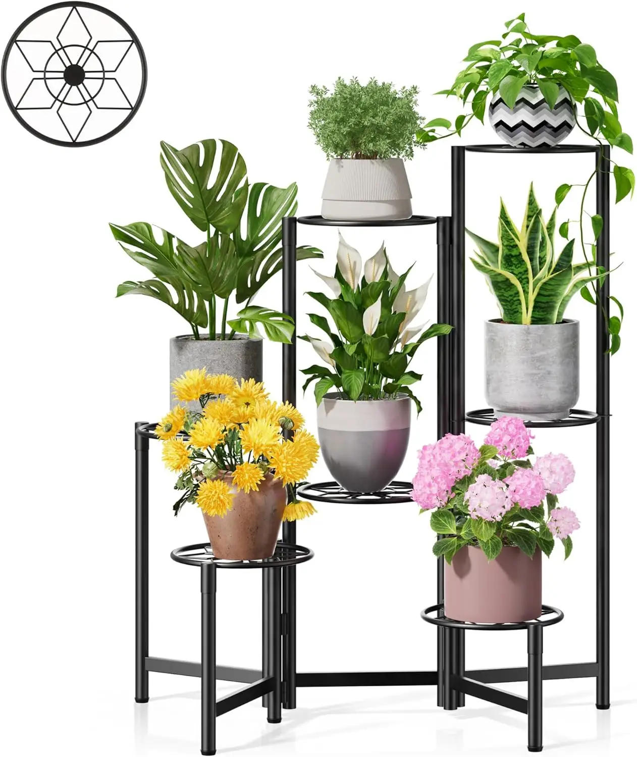 7-Tier Metal Patio Plant Stand, Heavy Duty Flower Stand for Indoor Plants, Folding Corner Shelf for Home Decor Garden Balcony
7-Tier Metal Patio Plant Stand, Heavy Duty Flower Stand for Indoor Plants, Folding Corner Shelf for Home Decor Garden Balcony