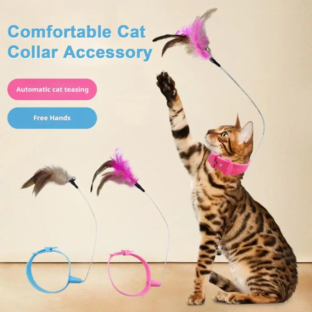 Interactive Cat Collar Toy Teasing Wand with Colorful Feathers and Bell Adjustable Design Self Playing Toy Pet Cat Teaser Wand
Interactive Cat Collar Toy Teasing Wand with Colorful Feathers and Bell Adjustable Design Self Playing Toy Pet Cat Teaser Wand