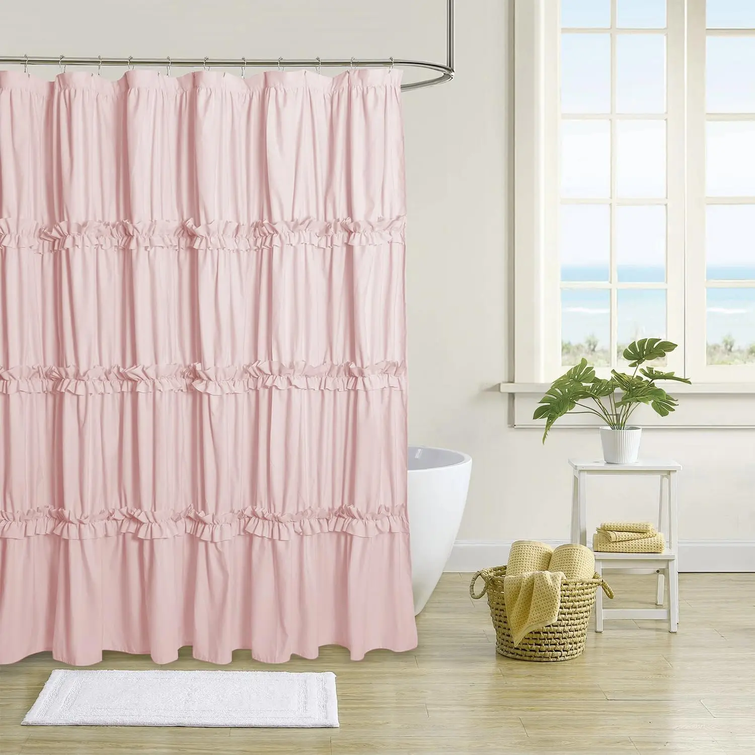 Farmhouse Ruffle Shower Curtain with Handmade Ruched, Vintage Ruffled Fabric Bathroom Curtains, Decorative Elegant Bathroom Curt
Farmhouse Ruffle Shower Curtain with Handmade Ruched, Vintage Ruffled Fabric Bathroom Curtains, Decorative Elegant Bathroom Curt