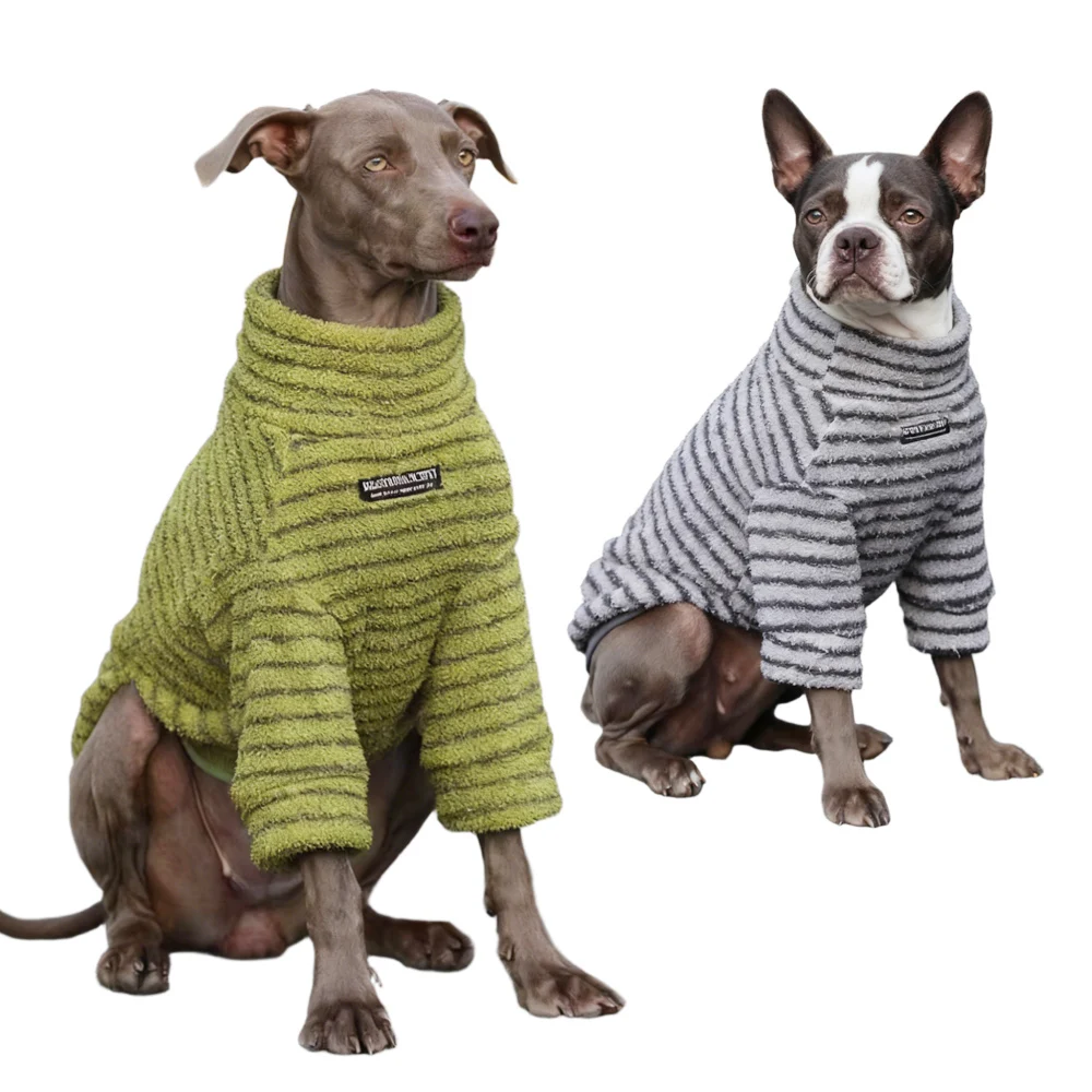 3XL Dog Sweater for Large Dogs, Striped Fleece Dog Pullover Jumper, Turtleneck Pullover Winter Pet Outfit for Labrador Retriever
3XL Dog Sweater for Large Dogs, Striped Fleece Dog Pullover Jumper, Turtleneck Pullover Winter Pet Outfit for Labrador Retriever