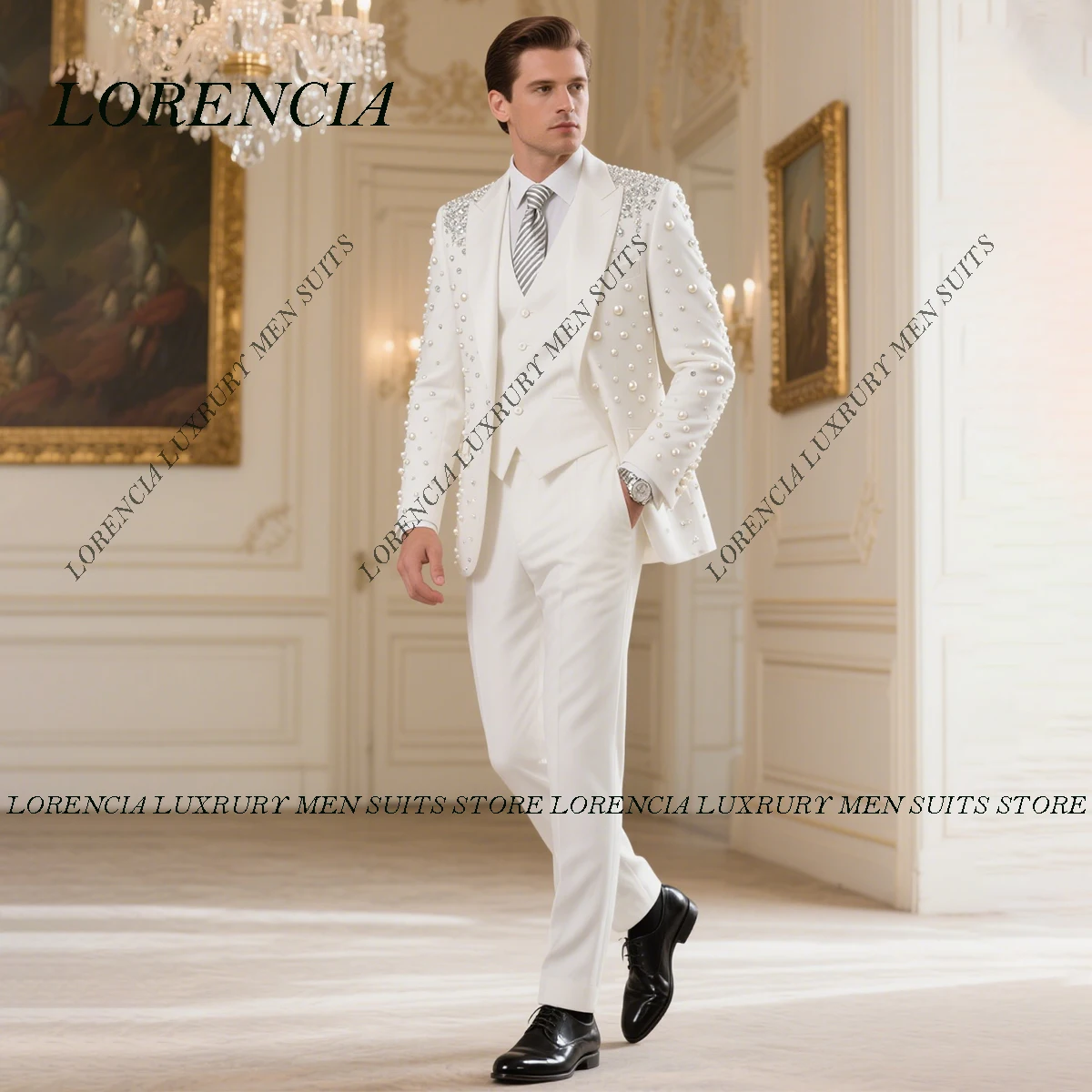 Customized Luxury Diamond Ornament Men Suit 2 Pieces Sets Groom Male Blazers Slim Fit Shawl Lapel Costume Homme Wedding Tuxedos
Customized Luxury Diamond Ornament Men Suit 2 Pieces Sets Groom Male Blazers Slim Fit Shawl Lapel Costume Homme Wedding Tuxedos