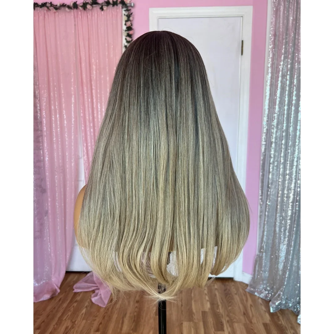 Dark Roots Ombre Blonde Cosplay Wig Long Straight Layered Lace Wigs With Bangs For Women Heat Resistant Fiber Hair
Dark Roots Ombre Blonde Cosplay Wig Long Straight Layered Lace Wigs With Bangs For Women Heat Resistant Fiber Hair