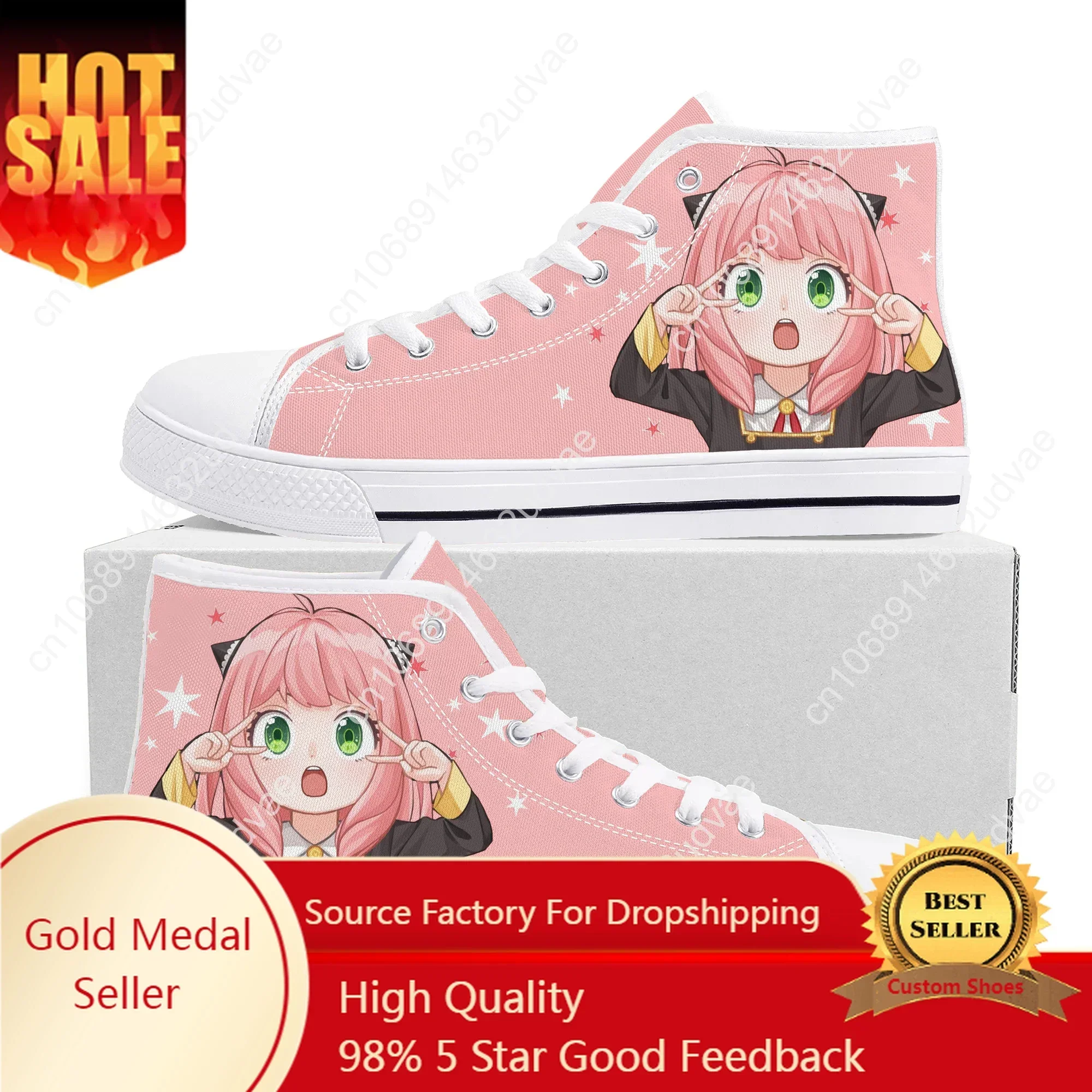 Spy X Family Anya Forger High Top Sneakers Mens Womens Teenager High Quality Canvas Sneaker Casual Couple Shoes Custom Shoe
Spy X Family Anya Forger High Top Sneakers Mens Womens Teenager High Quality Canvas Sneaker Casual Couple Shoes Custom Shoe