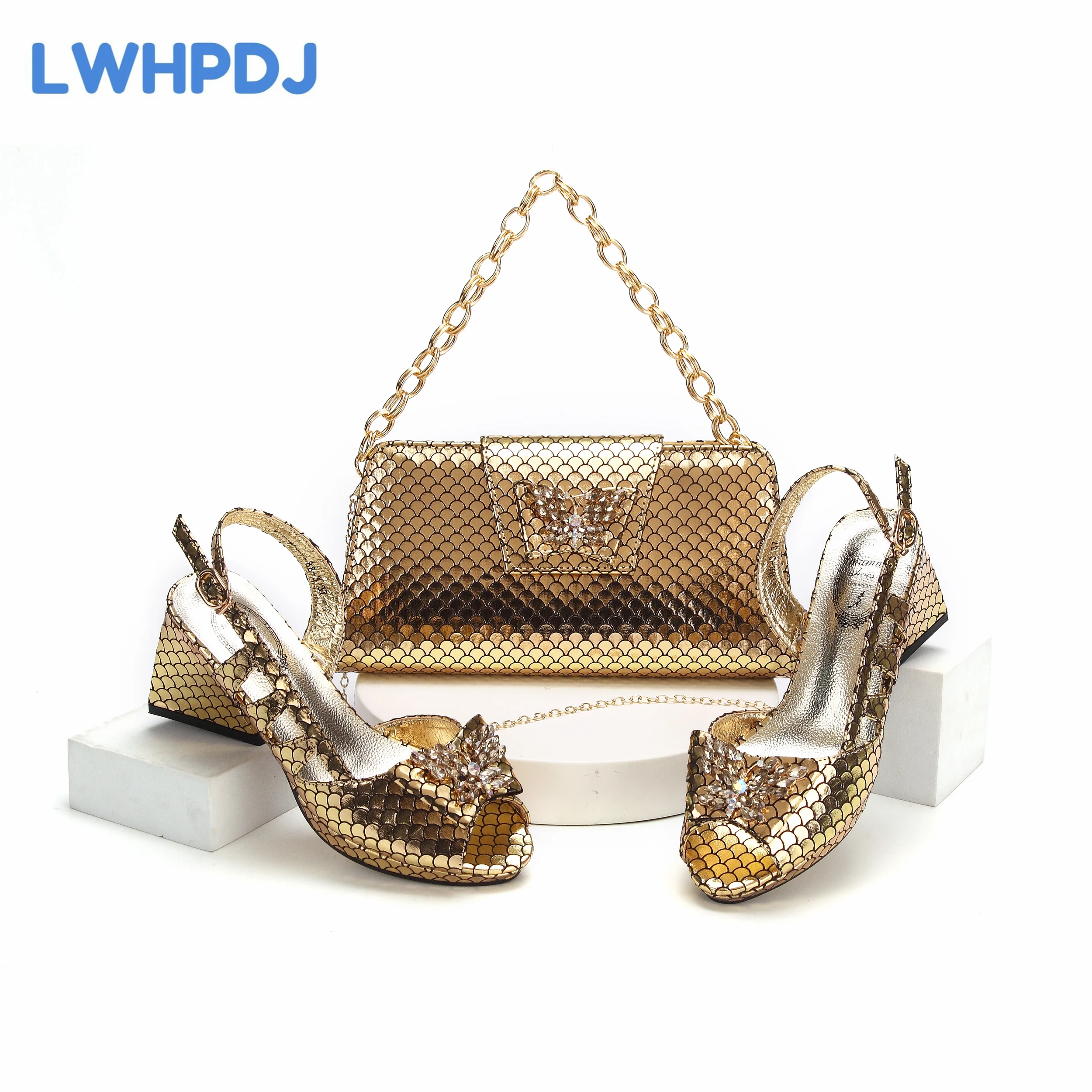 Gold Color Elegant Peep Toe High Heels Ladies Sandal with Comfortable Heels Set For Women Wedding Party 
Gold Color Elegant Peep Toe High Heels Ladies Sandal with Comfortable Heels Set For Women Wedding Party