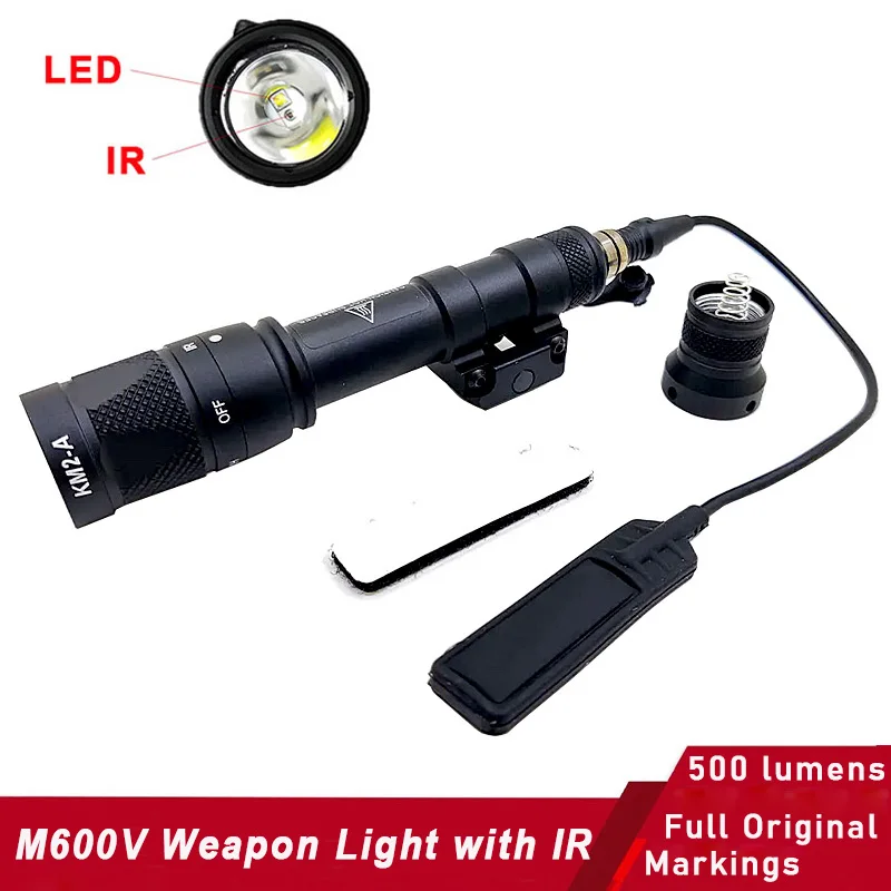Tactical M600V Weapon Light with IR Infrared Illumination 500 lumens Output Scout Lights Hunting Flashlight Weaver Rail
Tactical M600V Weapon Light with IR Infrared Illumination 500 lumens Output Scout Lights Hunting Flashlight Weaver Rail