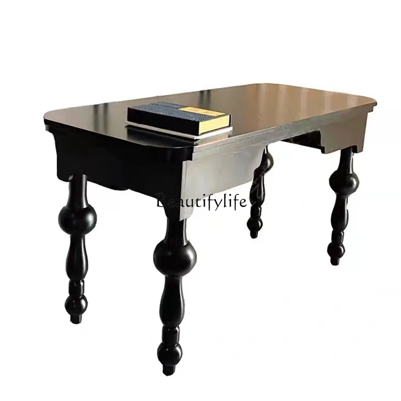 French retro solid wood desk study can be customized home computer desk Xuanguan platform
French retro solid wood desk study can be customized home computer desk Xuanguan platform