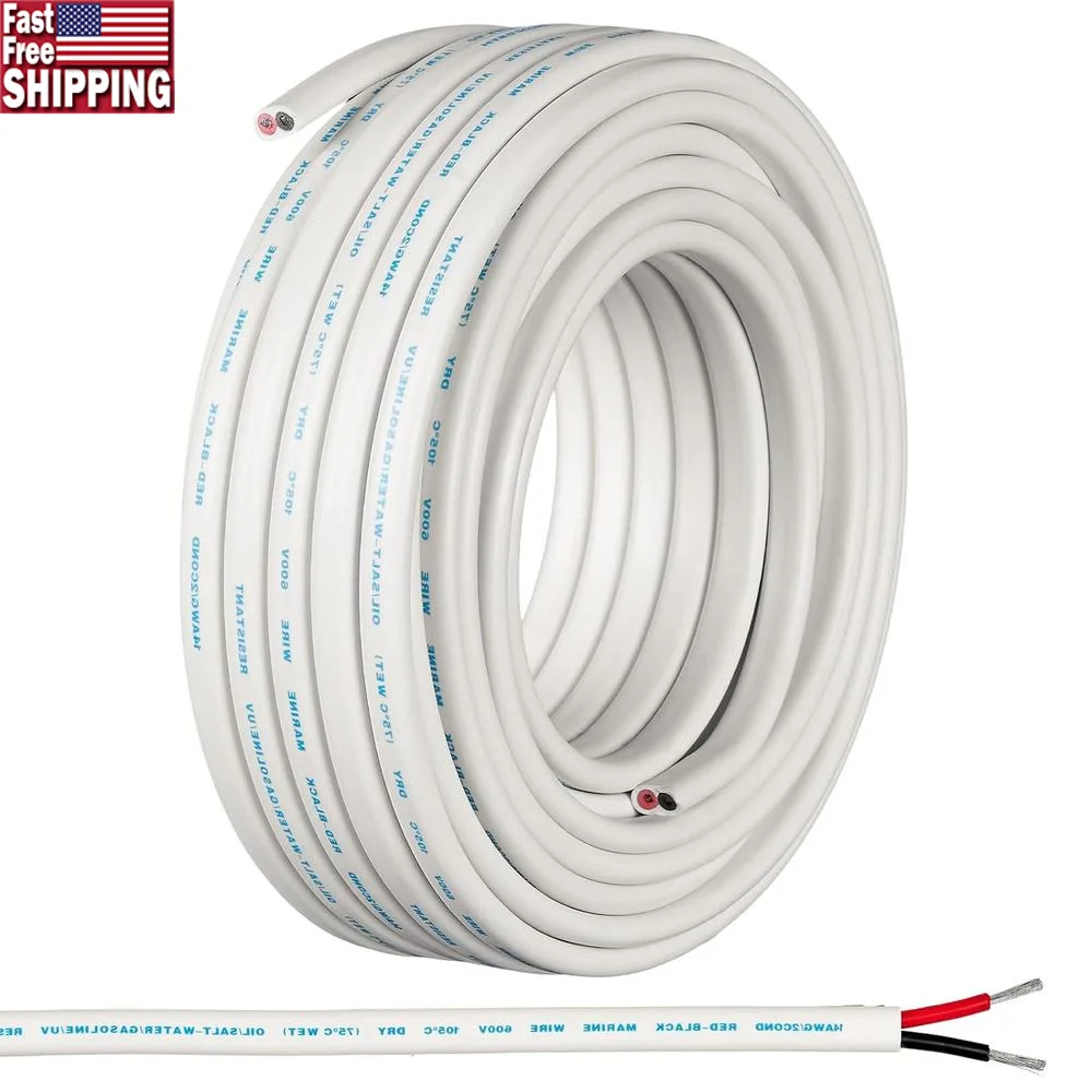 50 Ft 14 AWG Marine Wire Electrical Boat Wiring Insulated Copper Tinned High Quality Durable Multi Use Automotive and Marine
50 Ft 14 AWG Marine Wire Electrical Boat Wiring Insulated Copper Tinned High Quality Durable Multi Use Automotive and Marine
