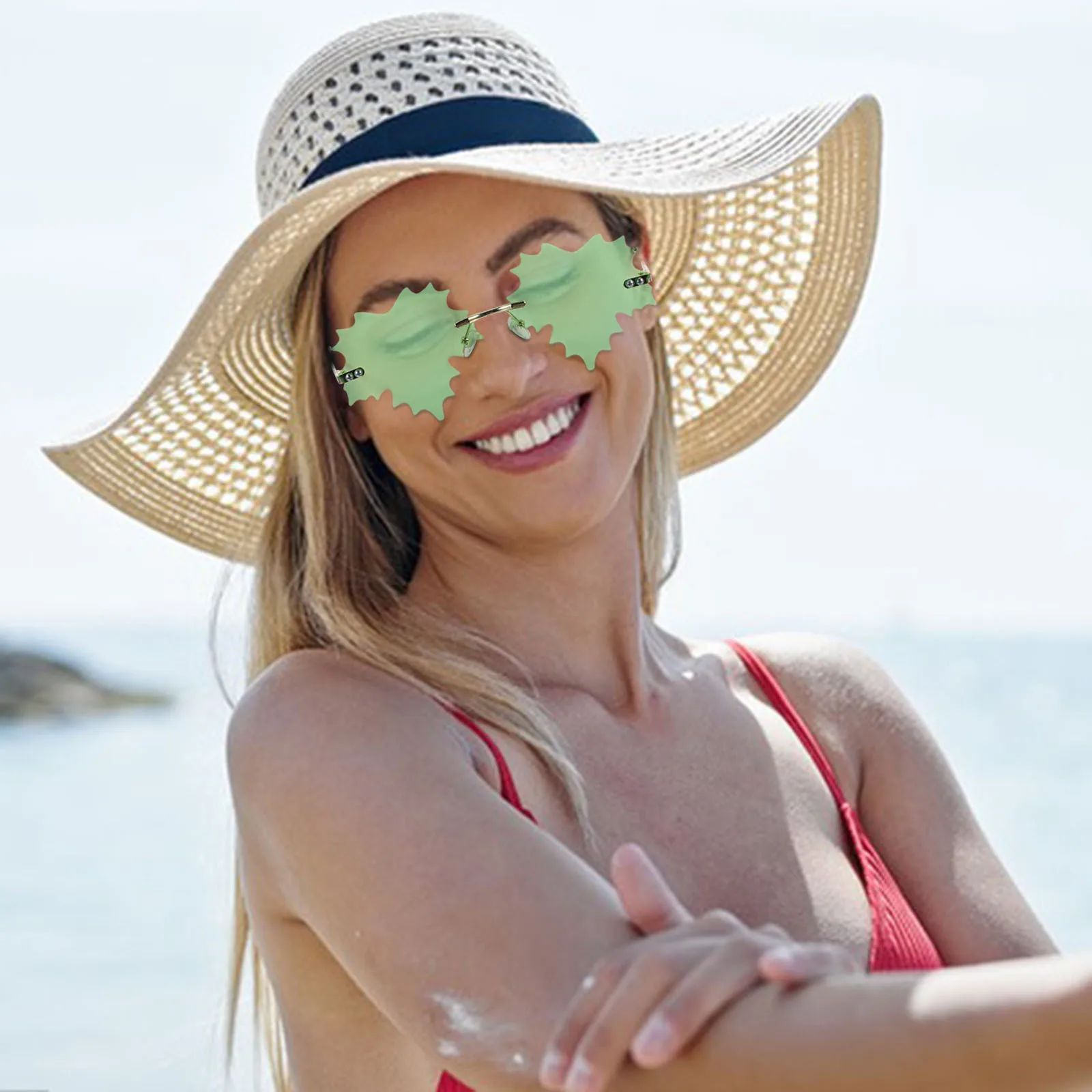 Rimless Sunglasses for Women Leaf Design Fun Glasses Party Sunglasses Trendy Outdoor Eyewear for Adults Fun Glasses
Rimless Sunglasses for Women Leaf Design Fun Glasses Party Sunglasses Trendy Outdoor Eyewear for Adults Fun Glasses