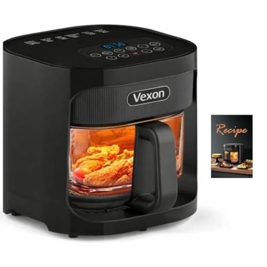 4.5QT Large Glass Air Fryer with See-Through Glass Window Non-Toxic Material 360 Hot Air Circulation Auto Shut-Off Temperature
4.5QT Large Glass Air Fryer with See-Through Glass Window Non-Toxic Material 360 Hot Air Circulation Auto Shut-Off Temperature
