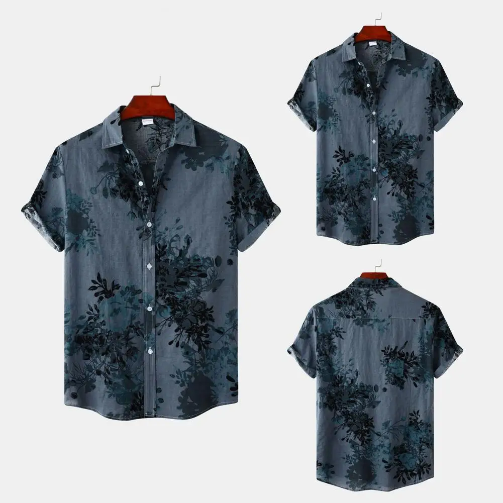 Men Shirt Loose Shirt Vintage Floral Print Men's Cardigan Shirt with Turn-down Collar Single-breasted Design Stylish for A
Men Shirt Loose Shirt Vintage Floral Print Men's Cardigan Shirt with Turn-down Collar Single-breasted Design Stylish for A