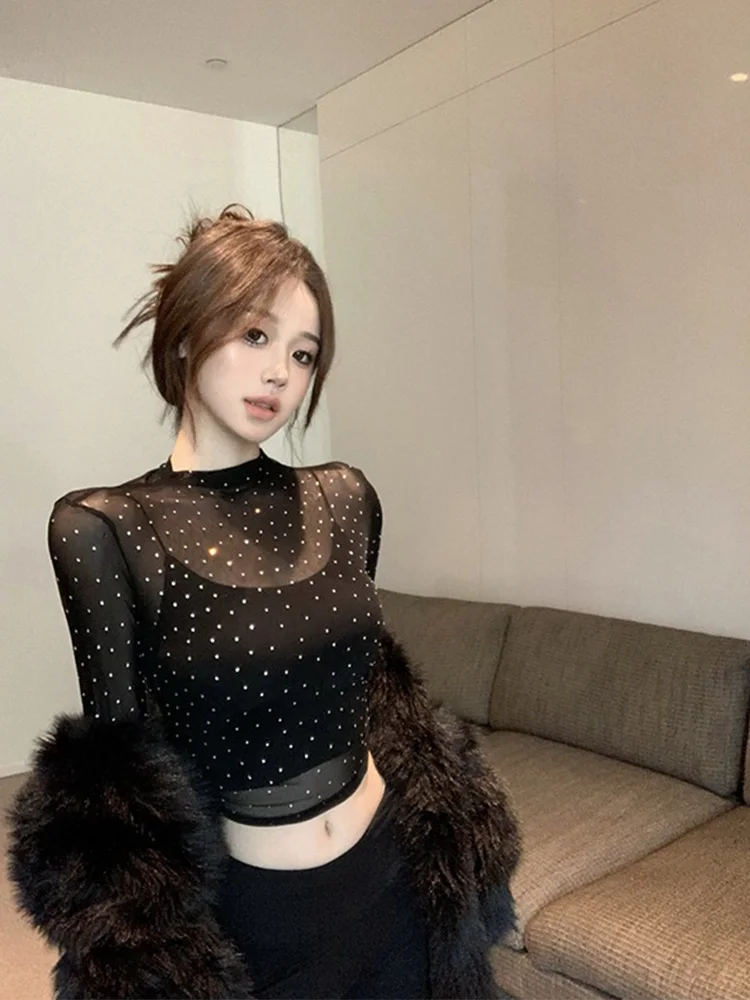 Sexy Lace Base Shirt Women's New 2026 Ice Silk Sunshade See-through Hot Girl T-shirt Korean Style Commute Short Sleeve Top
Sexy Lace Base Shirt Women's New 2026 Ice Silk Sunshade See-through Hot Girl T-shirt Korean Style Commute Short Sleeve Top