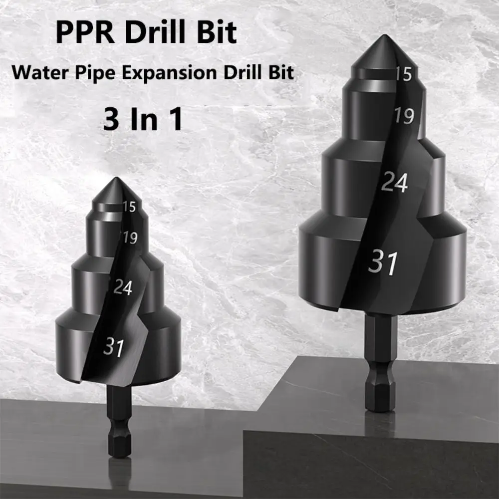 New 3 in1 PPR Lifting Drill Bit Hex Shank 15-31mm Stepped Drill Bit High Hardness Wear Resistance Water Pipe Expansion Drill Bit
New 3 in1 PPR Lifting Drill Bit Hex Shank 15-31mm Stepped Drill Bit High Hardness Wear Resistance Water Pipe Expansion Drill Bit