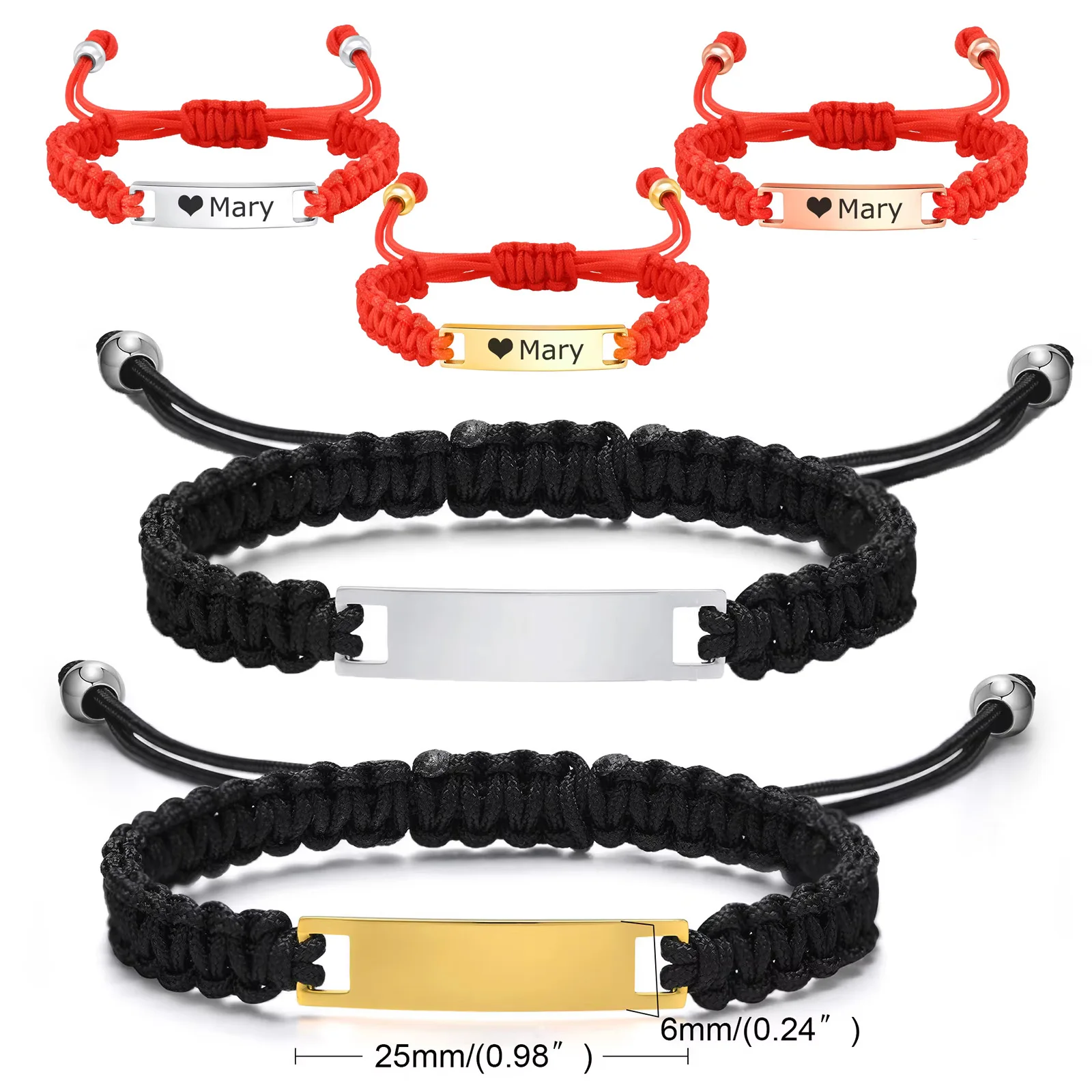 Customized String Bracelets Engraving Name Date Stainless Steel Dainty Hand Stamp For 12-19CM Kid Baby Anniversary Gift Jewelry
Customized String Bracelets Engraving Name Date Stainless Steel Dainty Hand Stamp For 12-19CM Kid Baby Anniversary Gift Jewelry