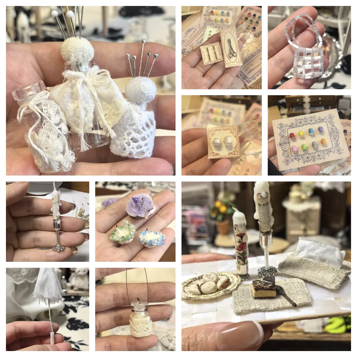 Vintage Sewing Room Miniature Set, Ins Style Spool Thread Yarn Pincushion Candles, 1:12 Scale Dollhouse Craft Scene Bjd Display
Vintage Sewing Room Miniature Set, Ins Style Spool Thread Yarn Pincushion Candles, 1:12 Scale Dollhouse Craft Scene Bjd Display