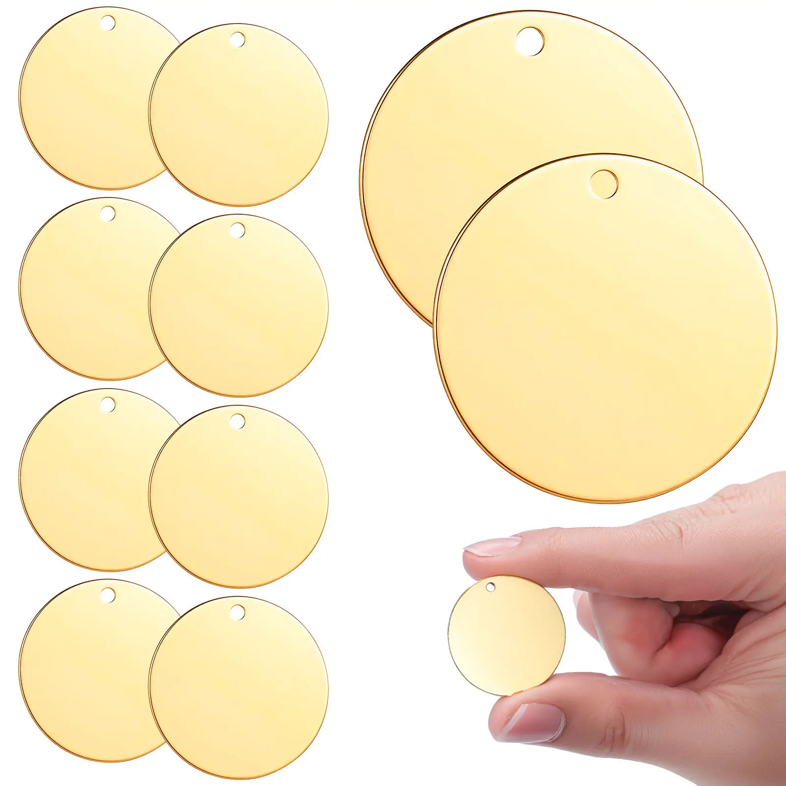 10Pcs Stainless Steel Round Pendant Blanks Flat Disc Charms for Engraving Jewelry Making Keychain DIY Flat Round Charms
10Pcs Stainless Steel Round Pendant Blanks Flat Disc Charms for Engraving Jewelry Making Keychain DIY Flat Round Charms